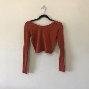 orange cropped long sleeve